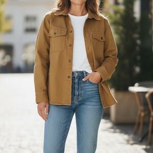 Banana Republic Brown Utility Jacket Shacket Classic Collar Size S Menswear